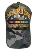 US Military Marine Vietnam Veteran Ribbon Woodland Camouflage Baseball Hat Cap