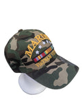 US Military Marine Vietnam Veteran Ribbon Woodland Camouflage Baseball Hat Cap