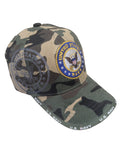 US Military Navy Emblem Woodland Camouflage Baseball Hat Cap