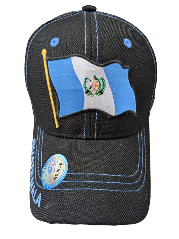 Guatemala Flag Design Black Mesh Back Baseball Cap