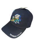 US Military Navy Seabees Can Do Blue Adjustable Baseball Hat Cap