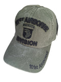 US Military 101st Airborne Division Green Pigment Washed Baseball Hat Cap