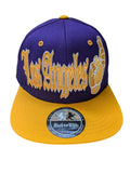 Los Angeles City Peace Sign Purple/Yellow Snapback Cap