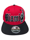 Miami City Peace Sign Red/Black Snapback Cap