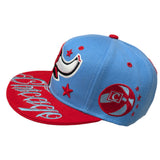 Chicago Angry Bull Sky Blue/Red Snapback Hat Cap