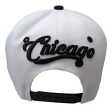 Chicago Angry Bull White/Black Snapback Hat Cap