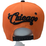 Chicago Angry Bull Orange/Black Snapback Hat Cap