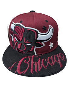 Chicago Angry Bull Brown/Black Snapback Hat Cap