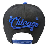 Chicago Angry Bull Black/Blue Snapback Hat Cap