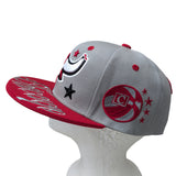 Chicago Angry Bull Grey/Red Snapback Hat Cap