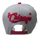 Chicago Angry Bull Grey/Red Snapback Hat Cap