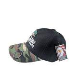 Kiss My Bass Two Tone Black/Woodland Camouflage Baseball Cap