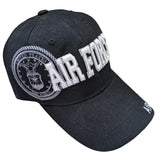 US Military Air Force Side Emblem Black Baseball Hat Cap