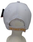 US Air Force Mom Flag on Brim White Baseball Hat Cap