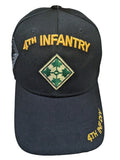 US Military 4th Infantry Division Black Baseball Hat Cap