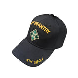 US Military 4th Infantry Division Black Baseball Hat Cap