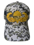 US Military Army Airborne Paratrooper Wings Digital Camouflage Baseball Hat Cap