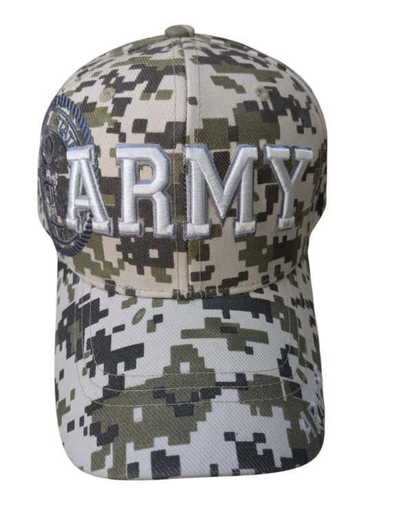 US Military Army Logo Emblem Side Digital Camouflage Baseball Hat Cap