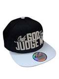 Only God Can Judge Me Flock Print Style Snapback Hat Cap (Black/White)