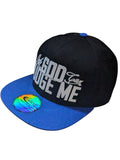 Only God Can Judge Me Flock Print Style Snapback Hat Cap (Black/Royal Blue)