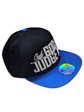 Only God Can Judge Me Flock Print Style Snapback Hat Cap (Black/Royal Blue)