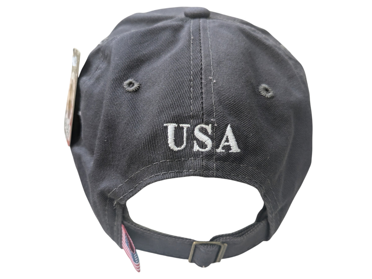 US Mini Flag Map Charcoal Cotton Baseball Cap – Hat Crew