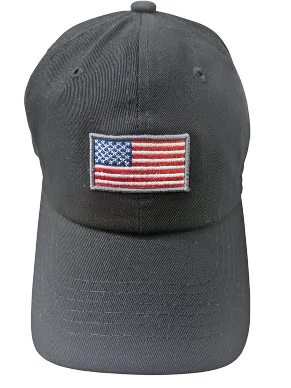 US Mini Flag Black Cotton Baseball Cap