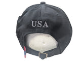 US Mini Flag Black Cotton Baseball Cap