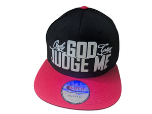 Only God Can Judge Me Flock Print Style Snapback Hat Cap (Black/Red)