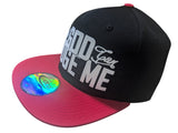 Only God Can Judge Me Flock Print Style Snapback Hat Cap (Black/Red)