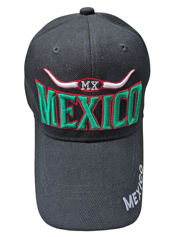 Mexico Bull Head MX Black Baseball Cap