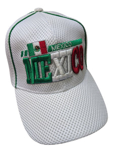 Mexico Mini Flag White Mesh Baseball Cap