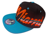 Mexico Cursive Style Black/Aqua Snapback Cap