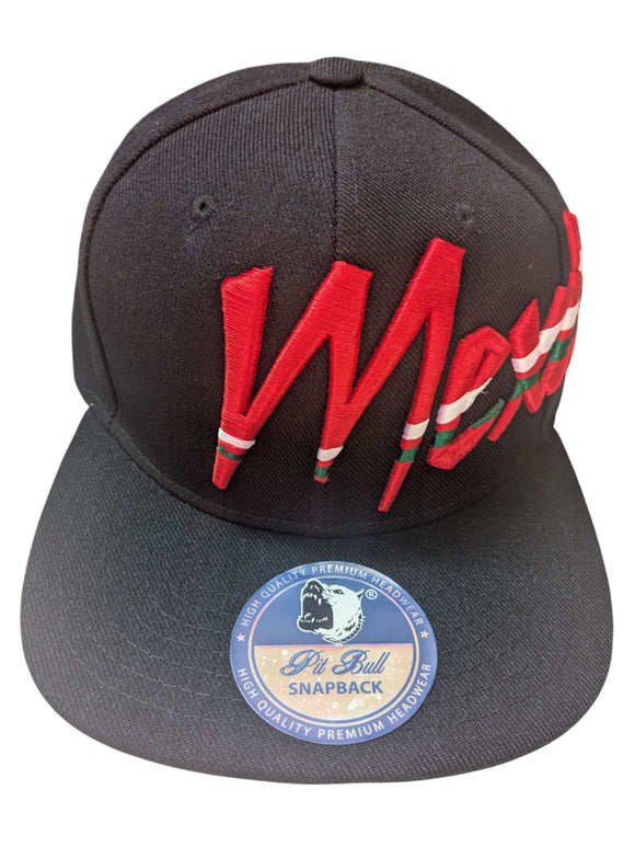 Mexico Cursive Style Black Snapback Cap