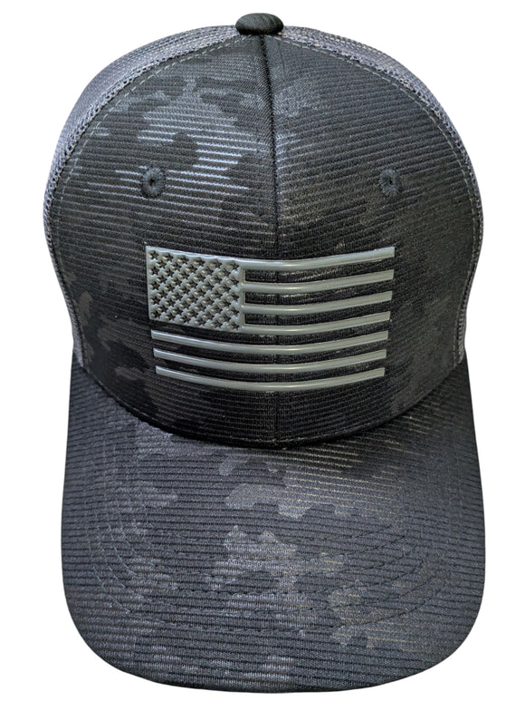 US Flag Tactical Mesh Back Black Cap