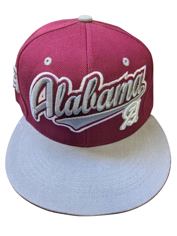 Alabama Under Brim Design Two Tone Maroon/Grey State Snapback Hat Cap