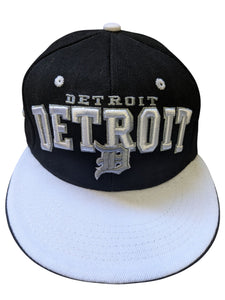 Detroit Arch Style Two Tone Black/White City Snapback Cap