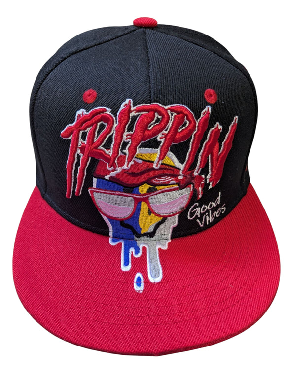 Trippin Good Vibe Black/Red Snapback Hat