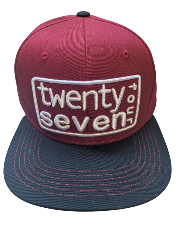 Twenty Four Seven Embroidered Two Tone Charcoal/Black Snapback Hat