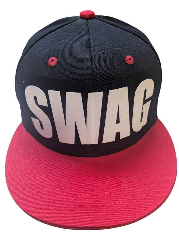 Swag Printed Design Black/Red Snapback Hat