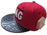 SWAG Snake Skin Brim Texture Red/Black Flat Bill Snapback Hat