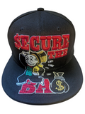 Secure The Bag Dollar Theme Black Snapback Hat