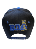Secure The Bag Dollar Theme Black/Blue Snapback Hat