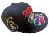 Secure The Bag Dollar Theme Black Snapback Hat