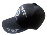 US Air Force Veteran Shield Black Baseball Hat Cap
