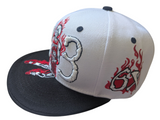 Chicago Legend 23 Flame Fiery Style White/Black Two Tone Snapback