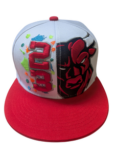 Chicago Legend 23 Angry Bull Style White/Black Two Tone Snapback