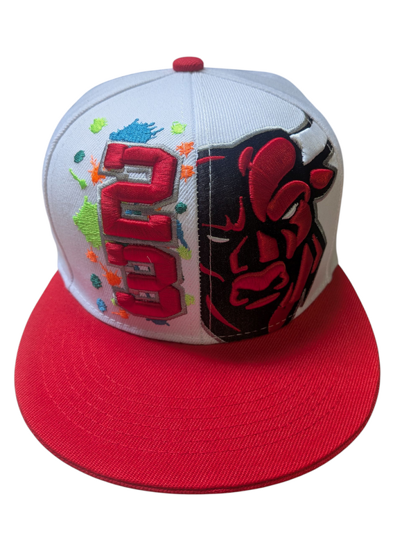 Chicago Legend 23 Angry Bull Style White/Black Two Tone Snapback