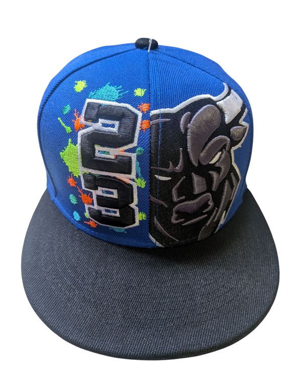 Chicago Legend 23 Angry Bull Style Blue/Black Two Tone Snapback