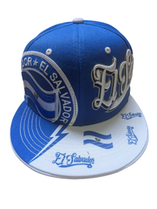 El Salvador Flag Thunder Style Royal Blue Snapback Hat